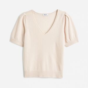 77- nt005 madewell sz s Cashmere V-Neck Puff-Sleeve Sweater Tee